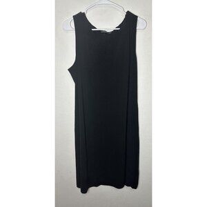 Effortless Style by Citiknits Solid Black Midi Tank Dress Size XL